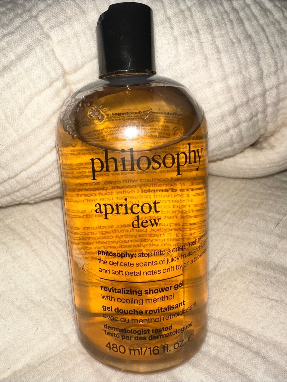 philosophy Apricot Dew Revitalizing Shower Gel Amber Orange NEW 16 fl.oz.